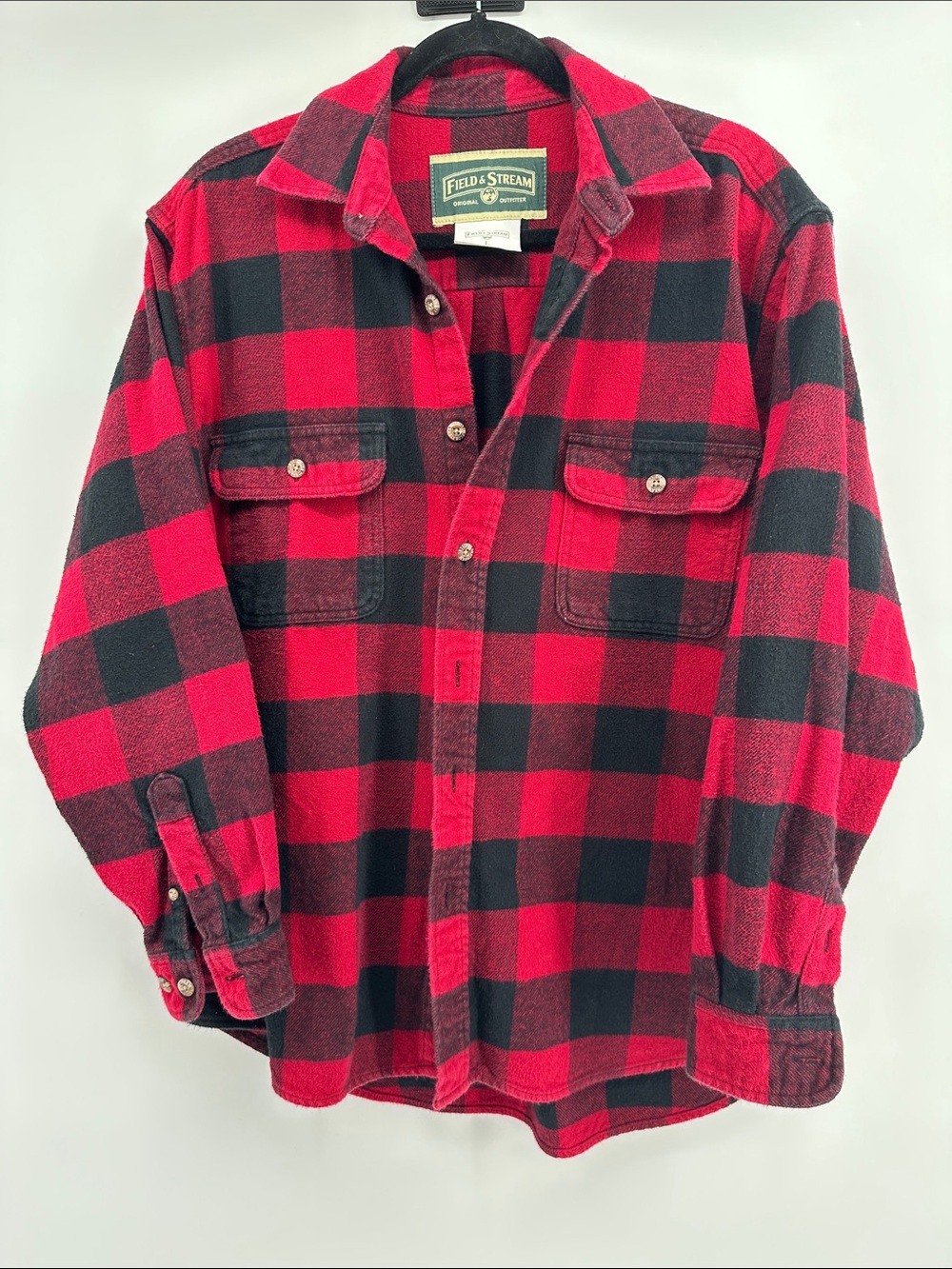 Field & Stream Red and Black Buffalo Plaid Shirt Heavyweight